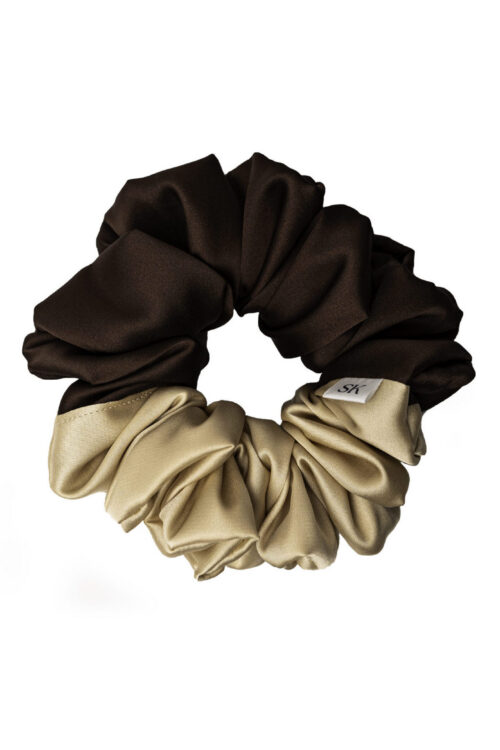 Scrunchie Soft Duo – Beżowy/Brązowy
