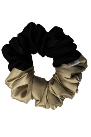 Scrunchie Soft Duo – Beżowy/Czarny