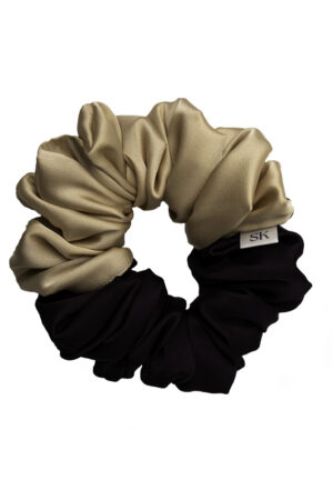 Scrunchie Soft Duo – Beżowy/Fioletowy