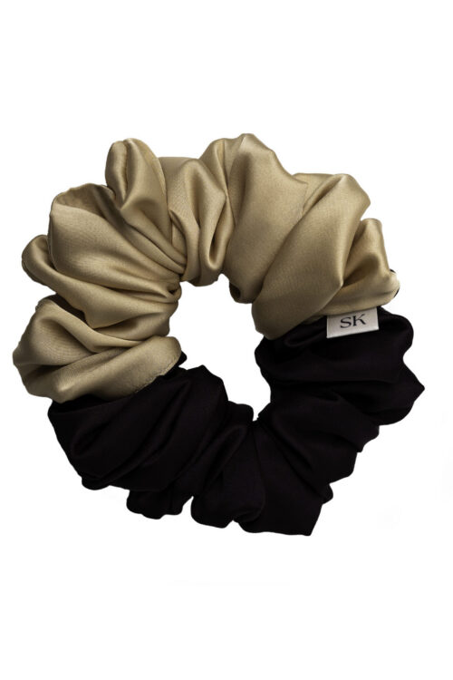 Scrunchie Soft Duo – Beżowy/Fioletowy
